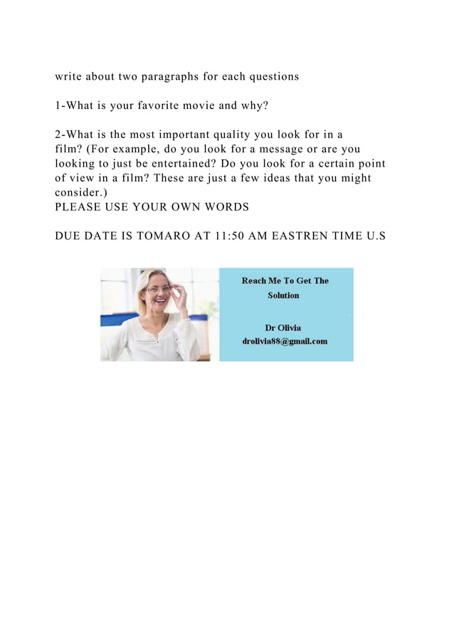 Two Paragraph Draft Example write about two paragraphs for each questions1-What is your favo.docx