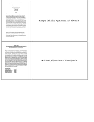 Write Abstract For Research Paper | PDF