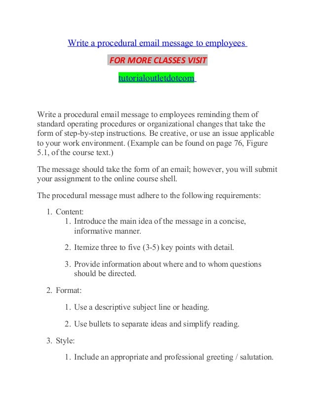 Procedural message essay image