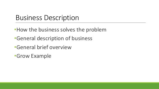 How to write business description