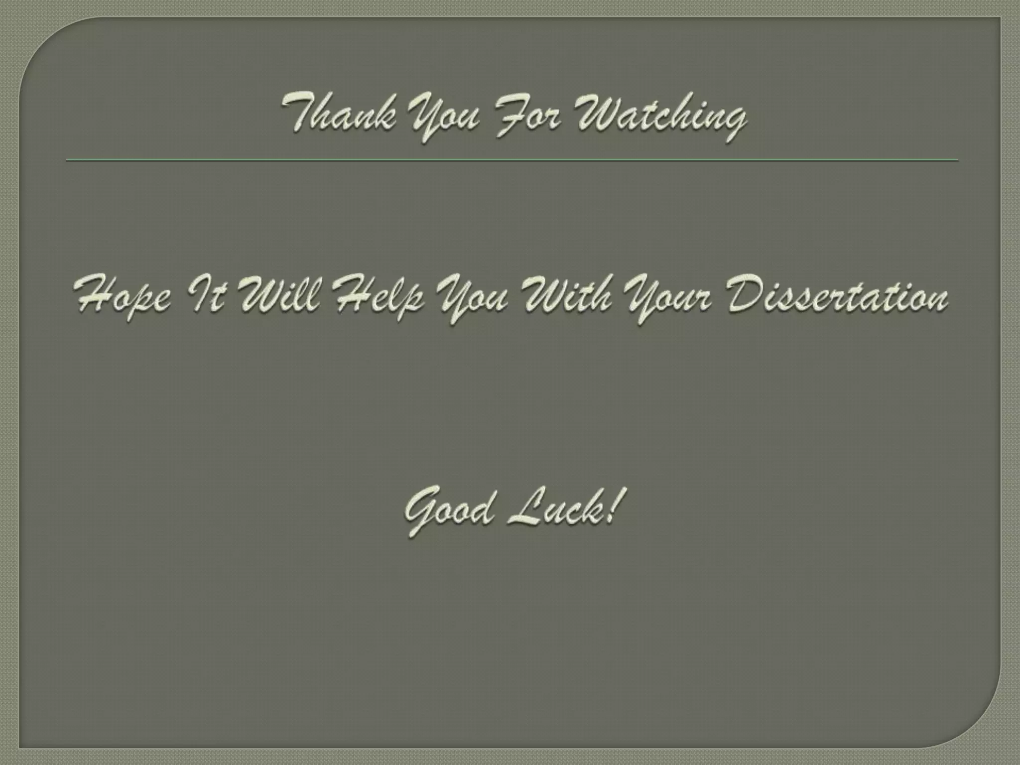 Write a winning master’s dissertation