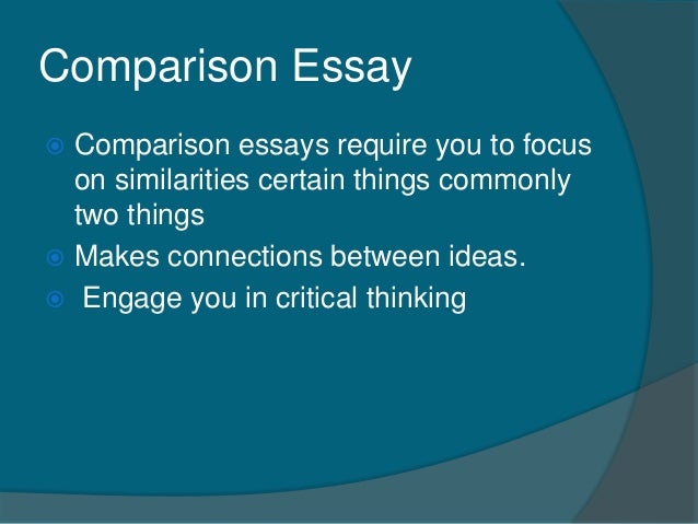 Write Comparison Essay 1