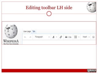 Editing toolbar LH side
 
