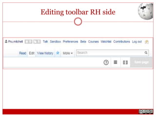 Editing toolbar RH side
 