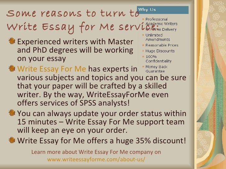 Write a essay for me