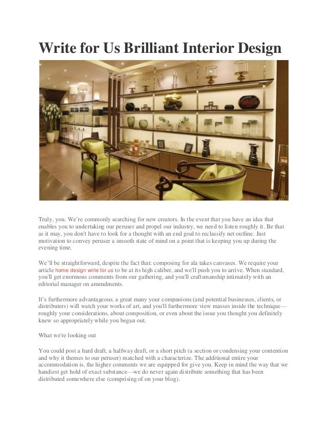 Write For Us Brilliant Interior Design