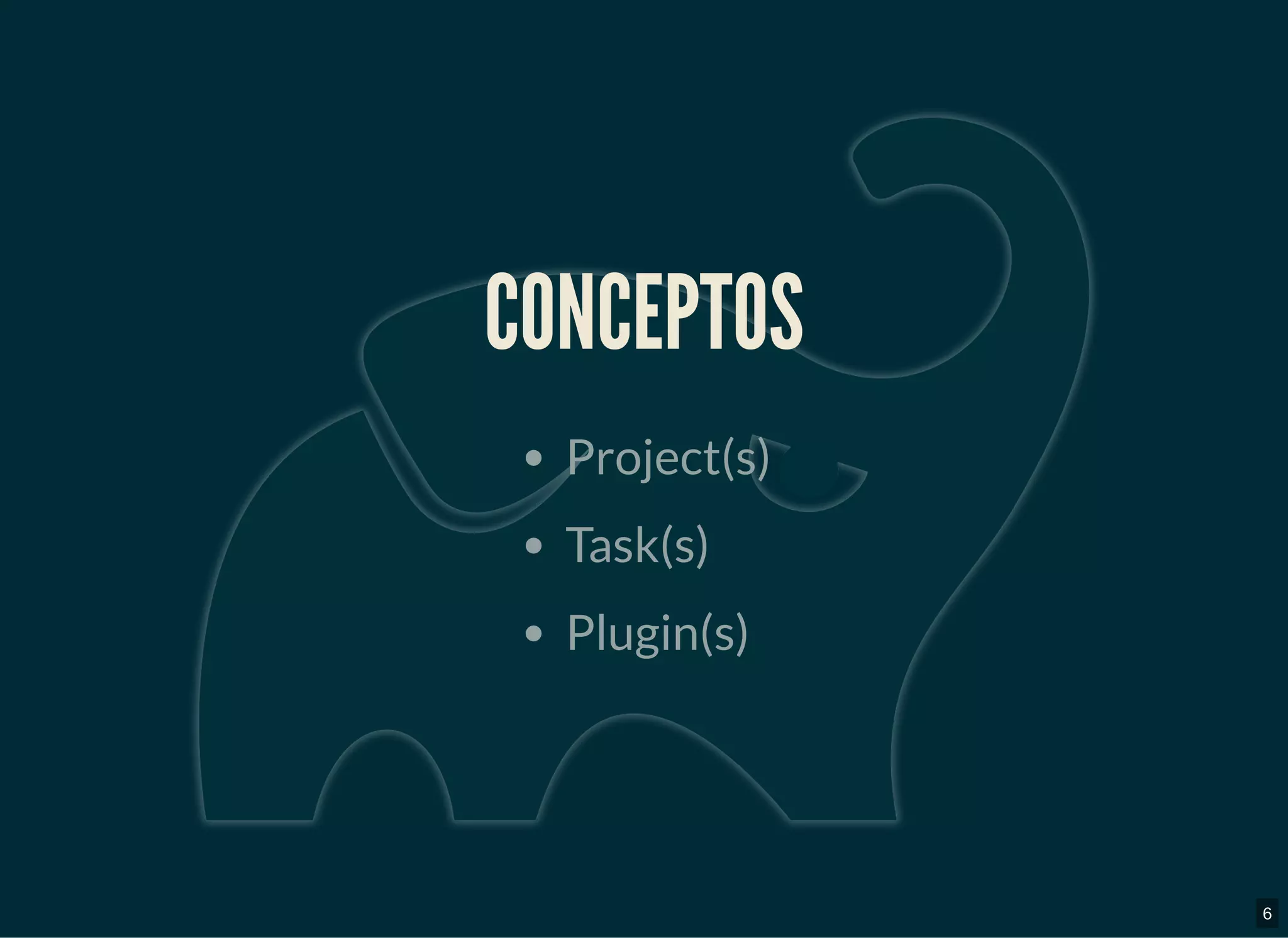 CONCEPTOSCONCEPTOS
Project(s)
Task(s)
Plugin(s)
6
 