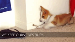 WHAT’S WITH THE SUIT?
WE KEEP OURSELVES BUSY…
 