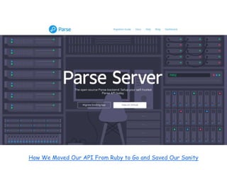16
How We Moved Our API From Ruby to Go and Saved Our Sanity
 