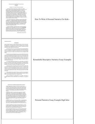 How To Write A Personal Narrative For Kids -
Remarkable Descriptive Narrative Essay Examples
Personal Narrative Essay Example High Scho
 