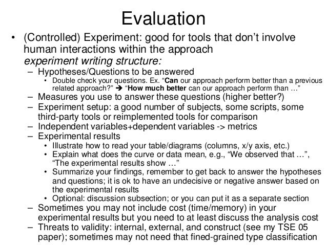 How to write a good evaluation