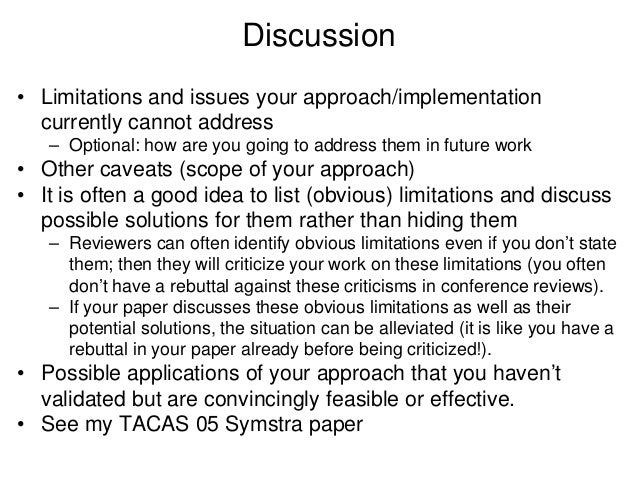discussion examples of research papers