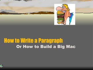 How to Write a Paragraph
     Or How to Build a Big Mac
 