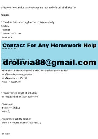 write recursive function that calculates and returns the length of a.pdf