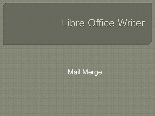 mail merge in openoffice writer