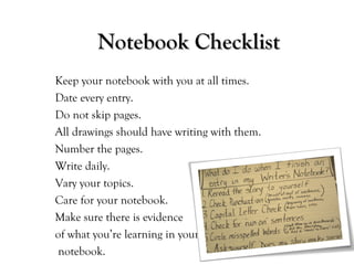 Writer's Notebook Explained | PPT