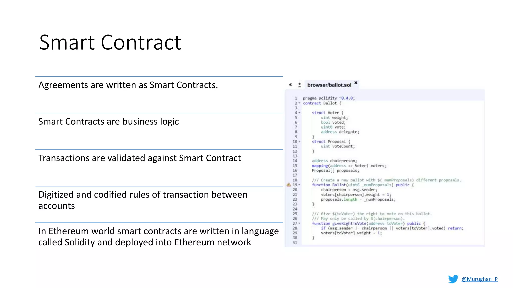 Write smart contract with solidity on Ethereum | PPTX