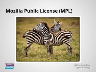 Mozilla Public License (MPL)
@WriteSpeakCode
@CodeMontage
 