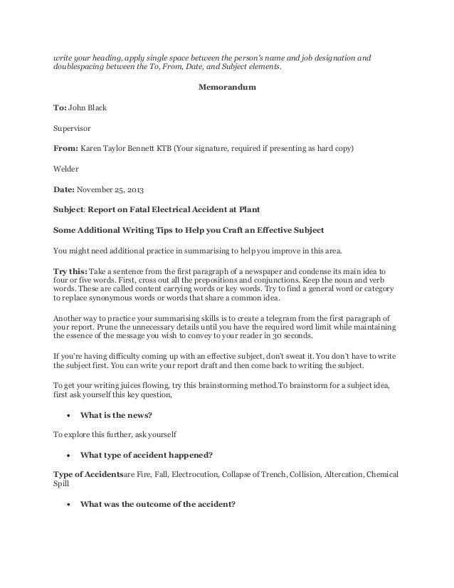 accident report example writing example of accident report free safety incident report example