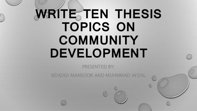 thesis title about community problem