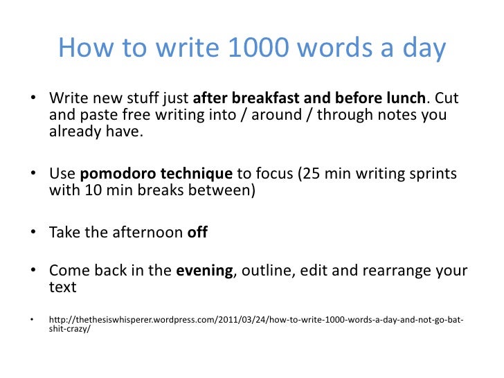 how to write a 1000 words essay