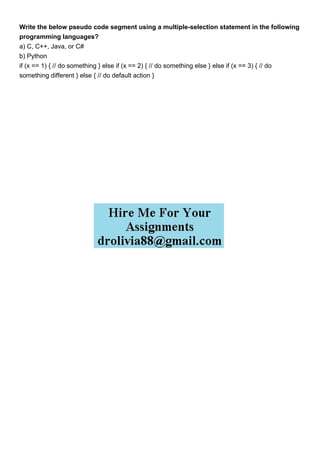 Write the below pseudo code segment using a multipleselecti.pdf