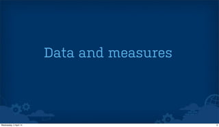 Data and measures
9Wednesday, 2 April 14
 
