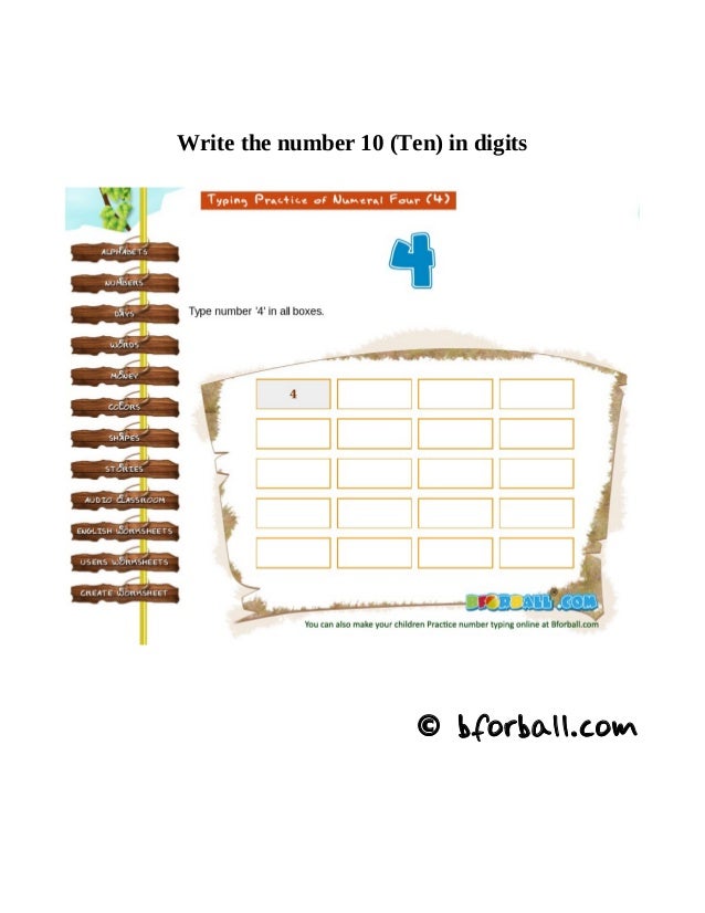 Write the numbers in digits Worksheet