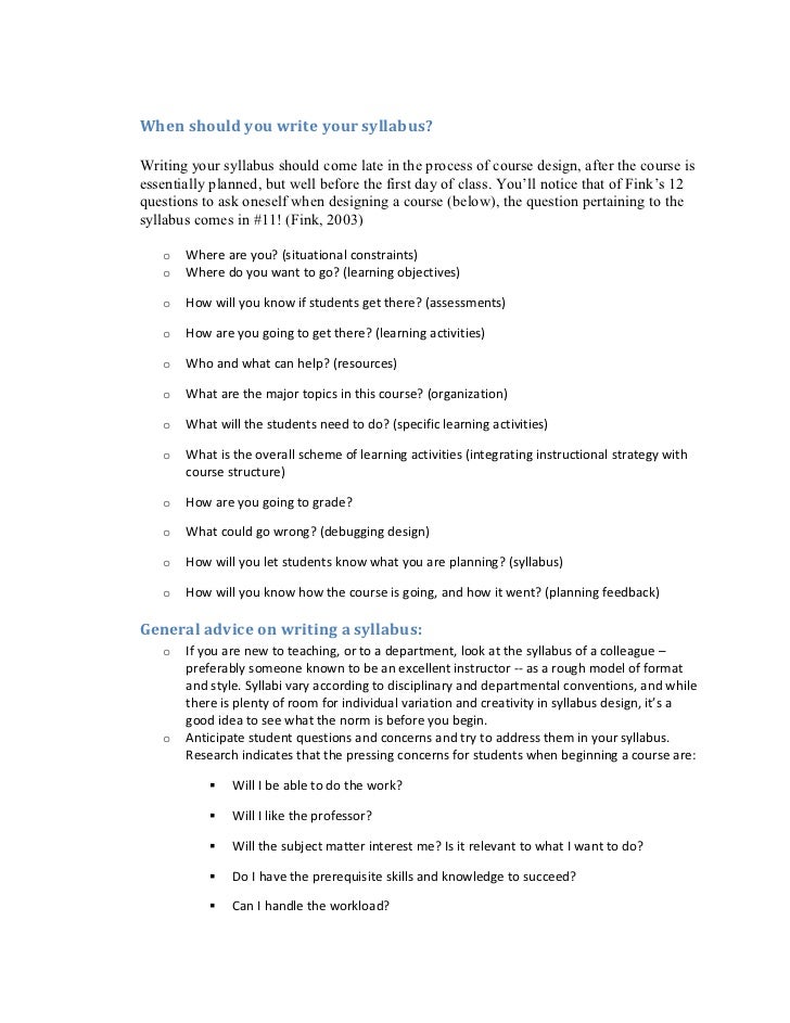 What is a syllabus in college picture