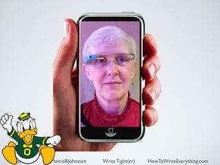 Think 
this is 
small? 
#LavaCon @MarciaRJohnston Write Tight(er) HowToWriteEverything.com 
 