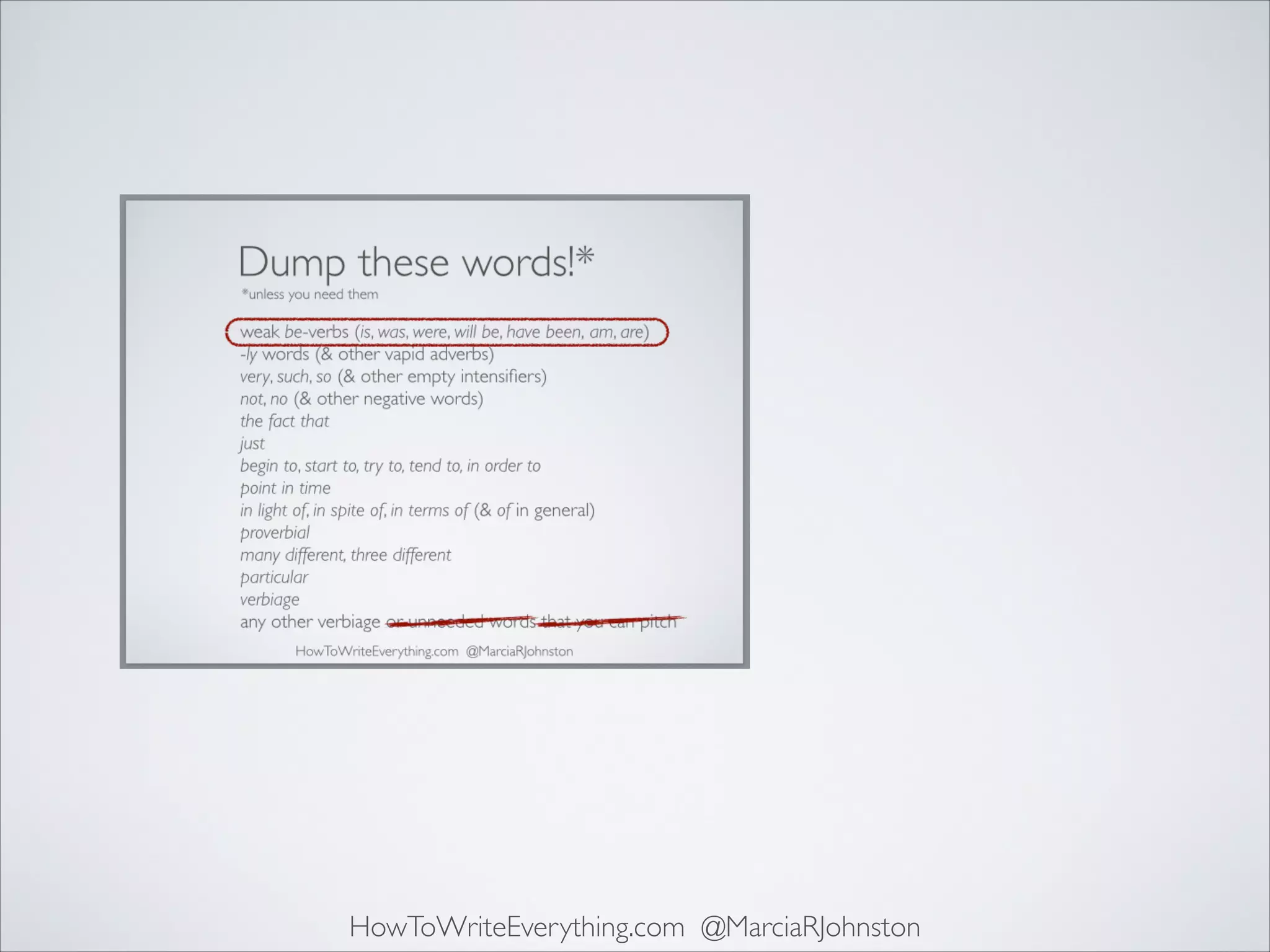 HowToWriteEverything.com @MarciaRJohnston

 