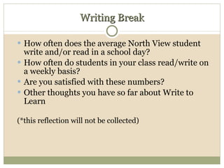 Write to Learn | PPT