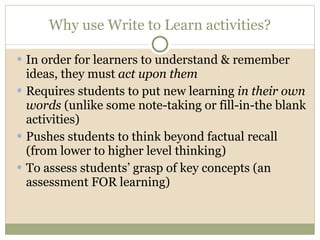 Write to Learn | PPT