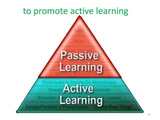to promote active learning




                             14
 