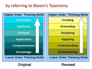 by referring to Bloom’s Taxonomy




                                   8
 