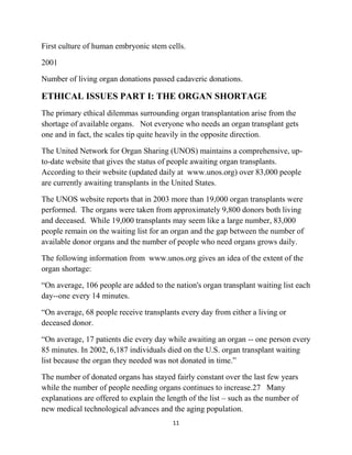 Living organ donation 