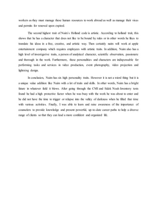 Write up case study career | DOCX