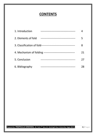Fold, its element, classification & Mechanism | PDF