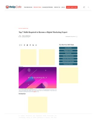 Top 7 Skills to Become a Digital Marketing Expert | PDF