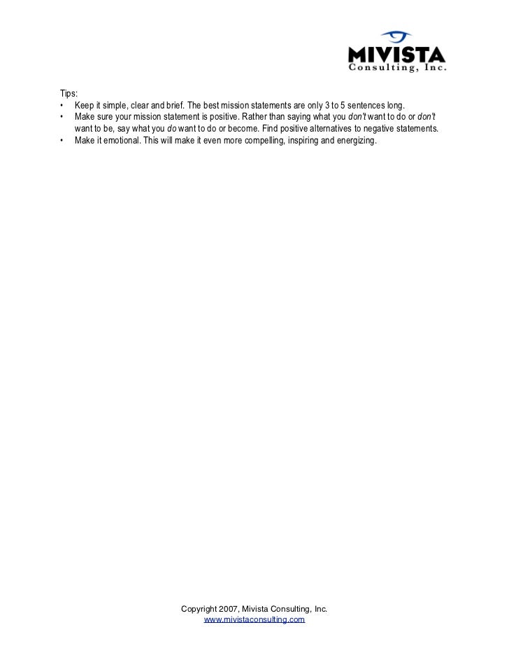 how to write a personal mission statement