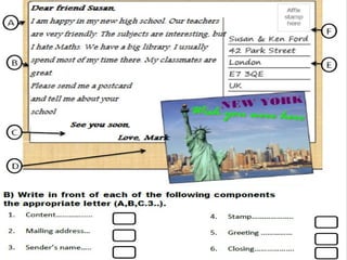 Postcard Example Explaining Elements How to Write a Postcard: Structure and Key Elements Explained | PPTX