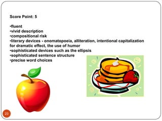 Score Point: 4controlled and organized with evident transitions