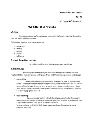 Writing as a process | DOCX