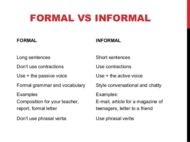 formal vs informal essay