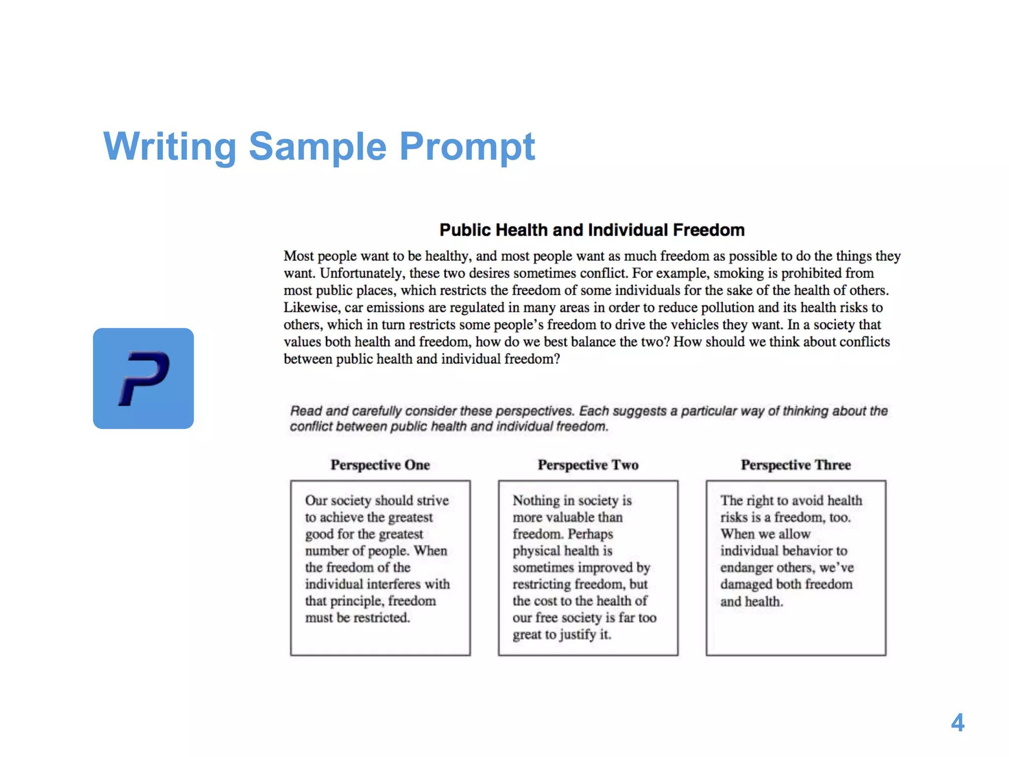 Writing Sample Prompt
4
 