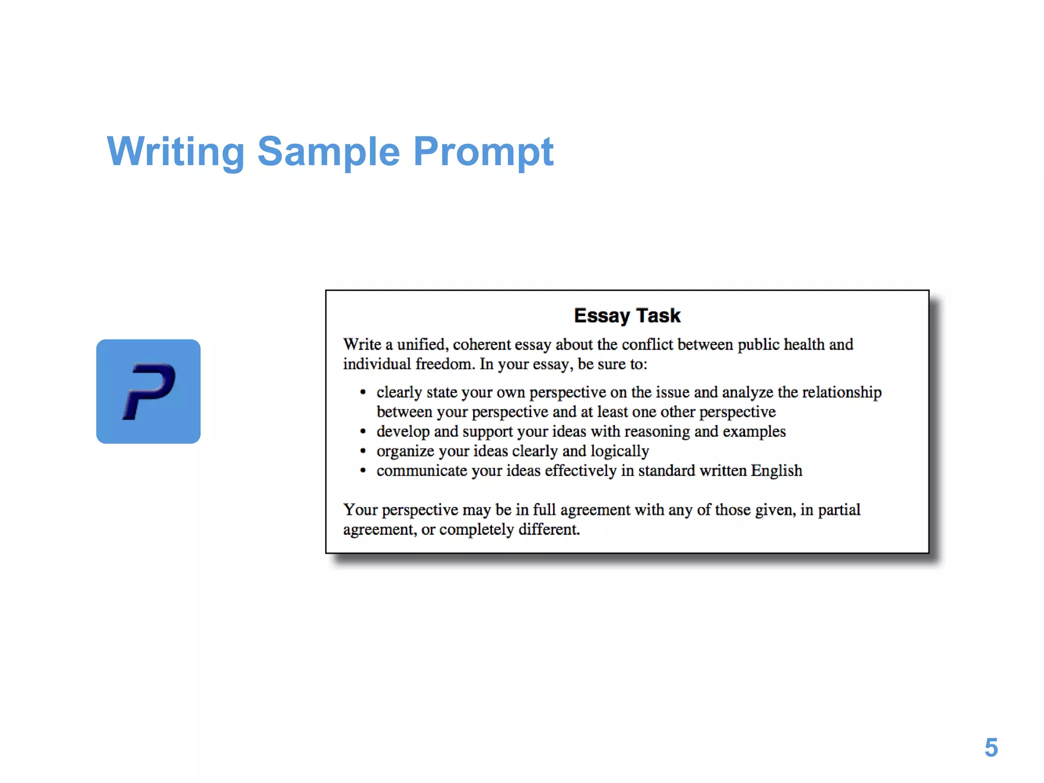 Writing Sample Prompt
5
 