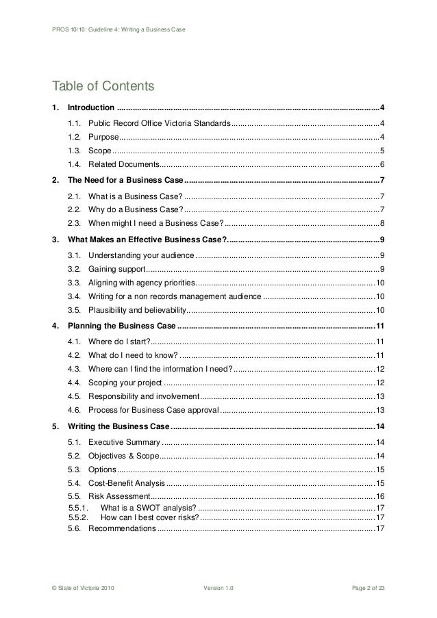 writing a business case writing a business case