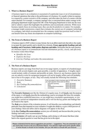 business report writing examples