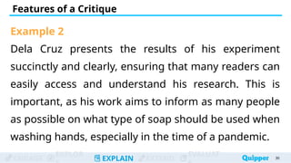 Writing-a-Critique-Paper.pptx Features and structures of a critique ...