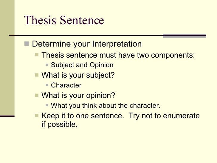 Components literary analysis paper